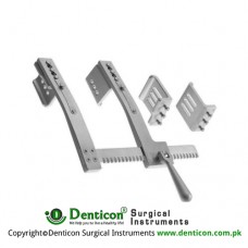 Burford Rib Spreader With 2 Pairs of Lateral Blades Aluminium, Size of Lateral Blades 1 - Size of Lateral Blades 2 - Spread 47 x 62 mm - 65 x 62 mm - 200 mm